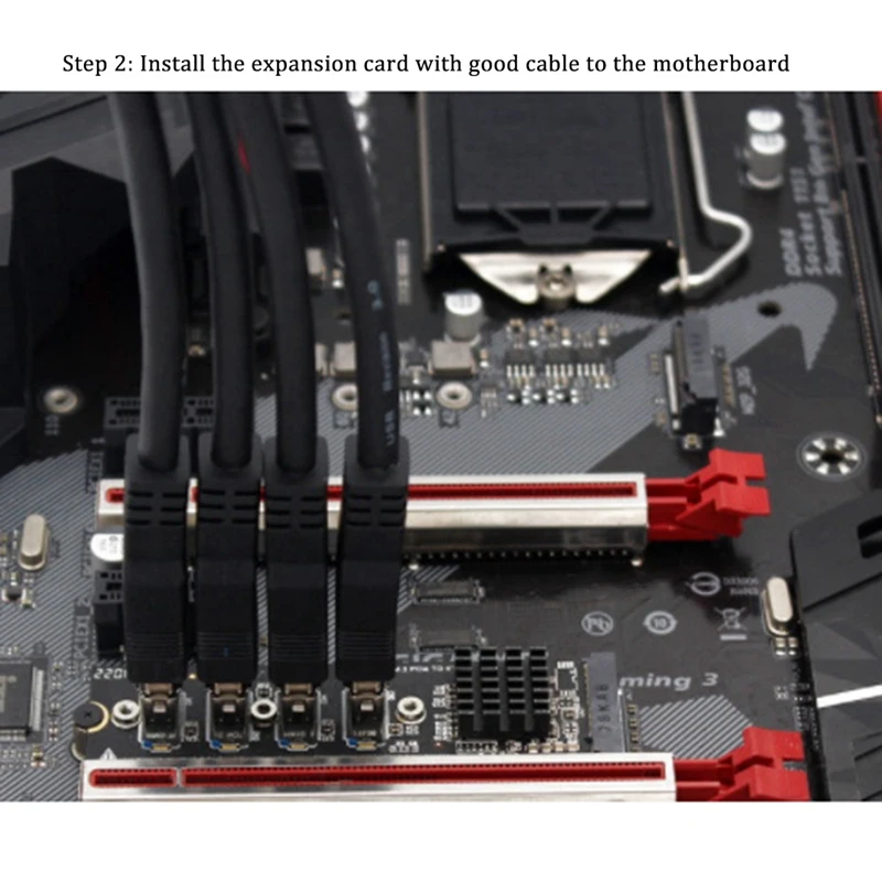 Imagem -03 - M-key Pcie Placas de Expansão Pcie Riser Cabo M.2 para Pci-e x1 Portas Usb 3.0 Placa Gráfica Adaptador de Expansão Asm1184e M.2