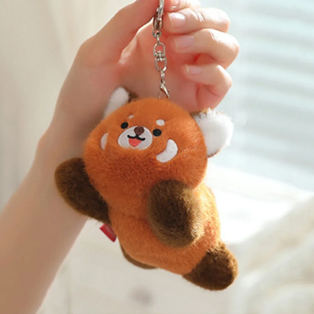 Stuffed Doll Rotating Tail Panda Keychain Stuffed Animal Panda Doll Pendant Cute Cartoon Raccoon Keyring Bag Pendant