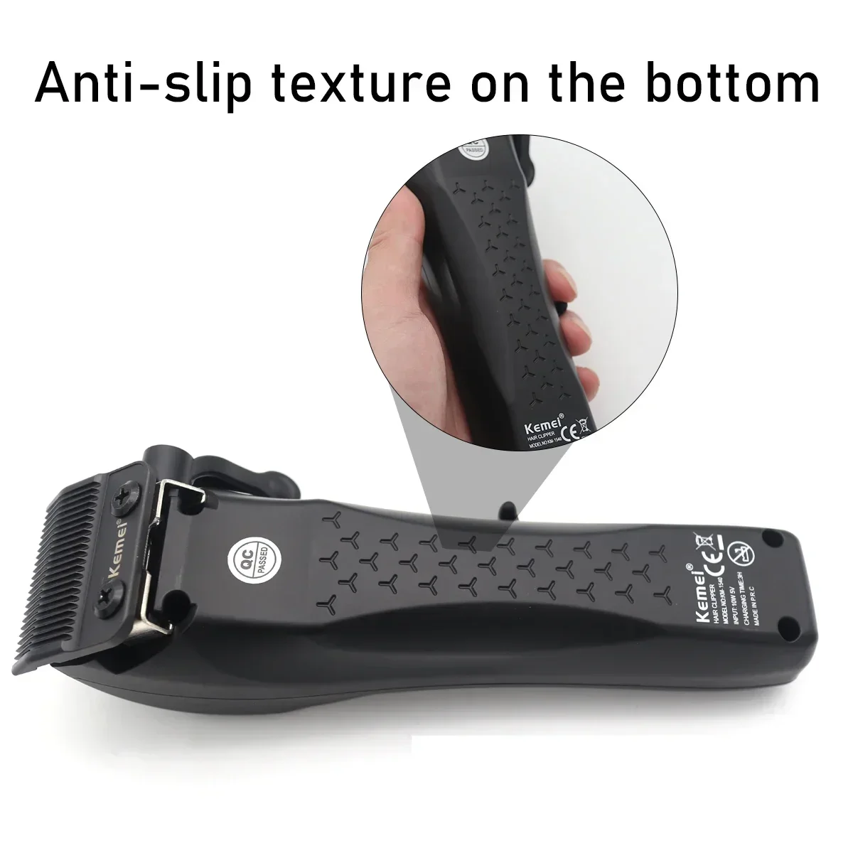 KEMEI Professional Hair Clipper Powder Metallurgy Magnetic Motor Clipper Machine With Charging Base KM-1540