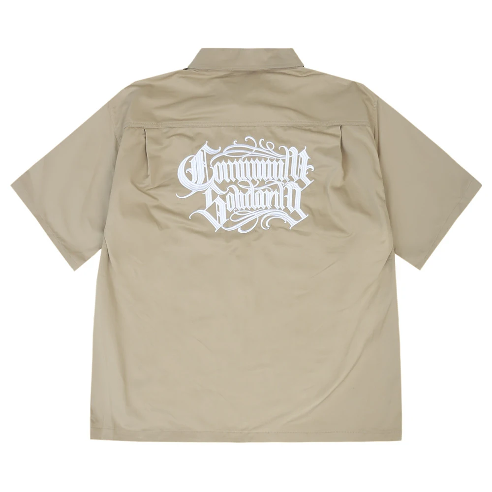 

Mens Gothic Letter Embroidered Shirt Summer Streetwear Fashion Loose Fit Youth Trend Short Sleeve Top Men'S Clothing 2026 New