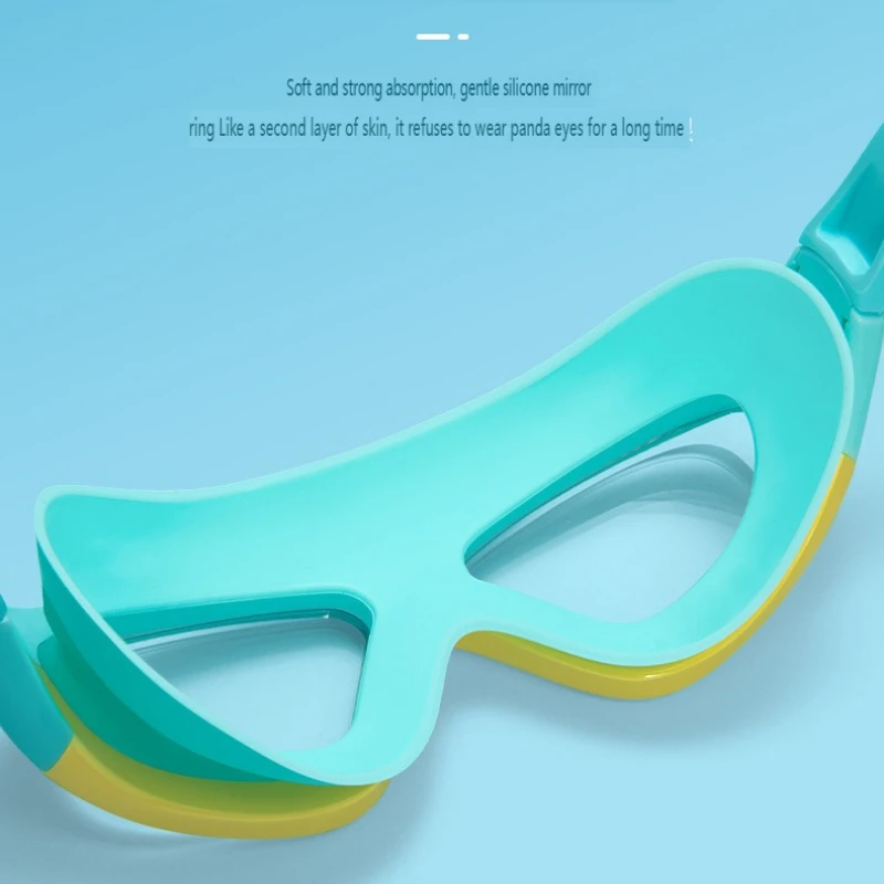 Waterproof Children's Swimming Goggles High-definition Anti-fog Wide-angle Large Frame Seal Wearing Earplugs Goggles for Kids view 3