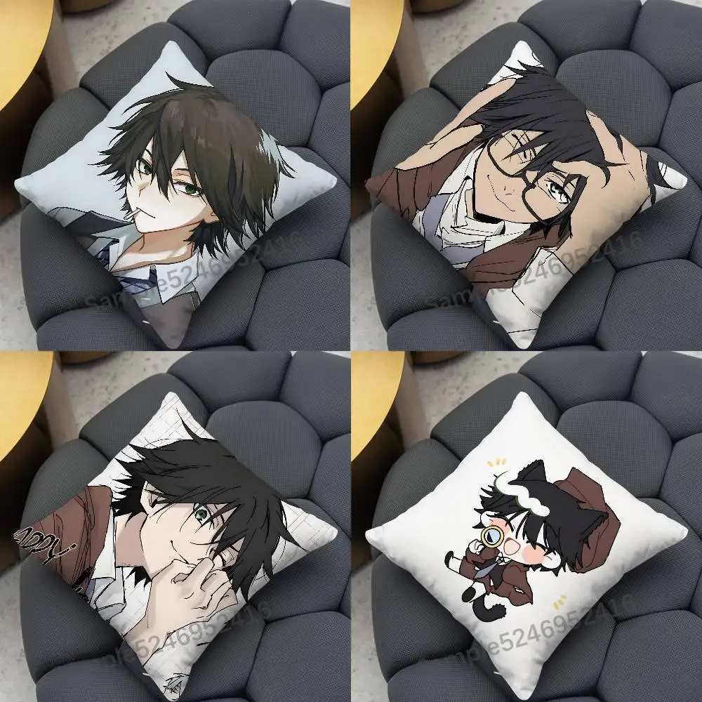 R-Ranpo Edogawa BSD Bungo Pillow Case Cover Square for Decorative Cushion Bed Couch Sofa Classic Style Machine Washable