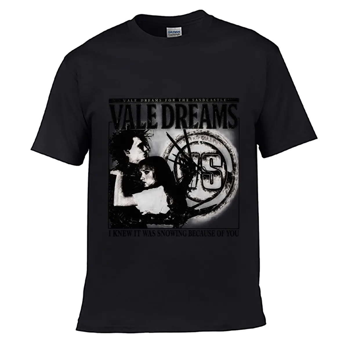 Vale Dreams Scissorhands Couple Snowing Because Of You Graphic Street Loose Simple Tee