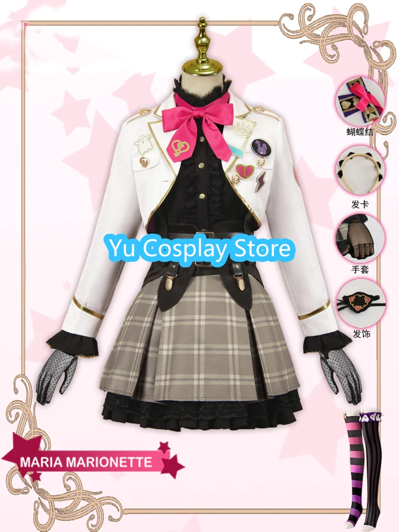 ILUNA Vtuber Maria Marionette Cosplay Costume Women Cute Dress Halloween Party Suit Coat Shirt Skirts Custom Made