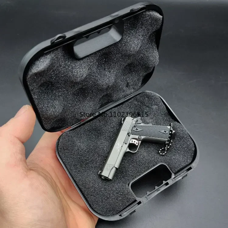 Csnoobs 1:3 Alloy Mini 1911, model pistoletu, brelok do kluczy, odłączany, fałszywy pistolet zabawkowy do broni PUBG, dorosłych, dzieci, prezent na