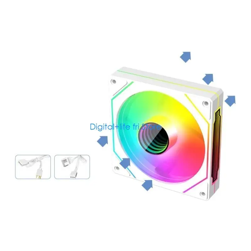 E06D 120mm ARGB & PWM Case Fan Case Fan Computer Cooling Fan ARGB Quiet Fan LED Case Fan Stable Operate Cooling