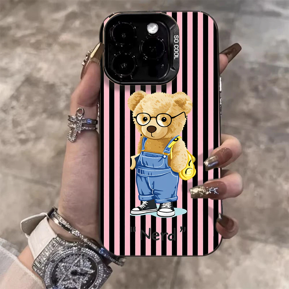 Für Samsung Galaxy S21 S26 S25 S24 S23 S22 Ultra Plus FE Hülle Gestreiftes Niedliches Bärenmuster Cover Für A16 A15 A36 A54 A55 A56 Funda – Detail 6