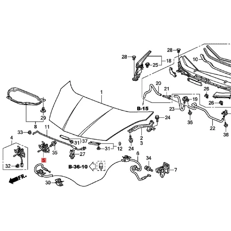 Motor Hood Lock Assembly, adequado para 2007 Ho nd af it