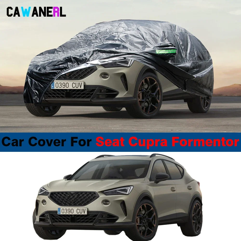 حماية خارجية غطاء سيارة كامل مقاوم للثلوج ظلة مقاوم للغبار غطاء سيارة كامل عالمي لـ 2020-2025 مقعد Cupra Formentor