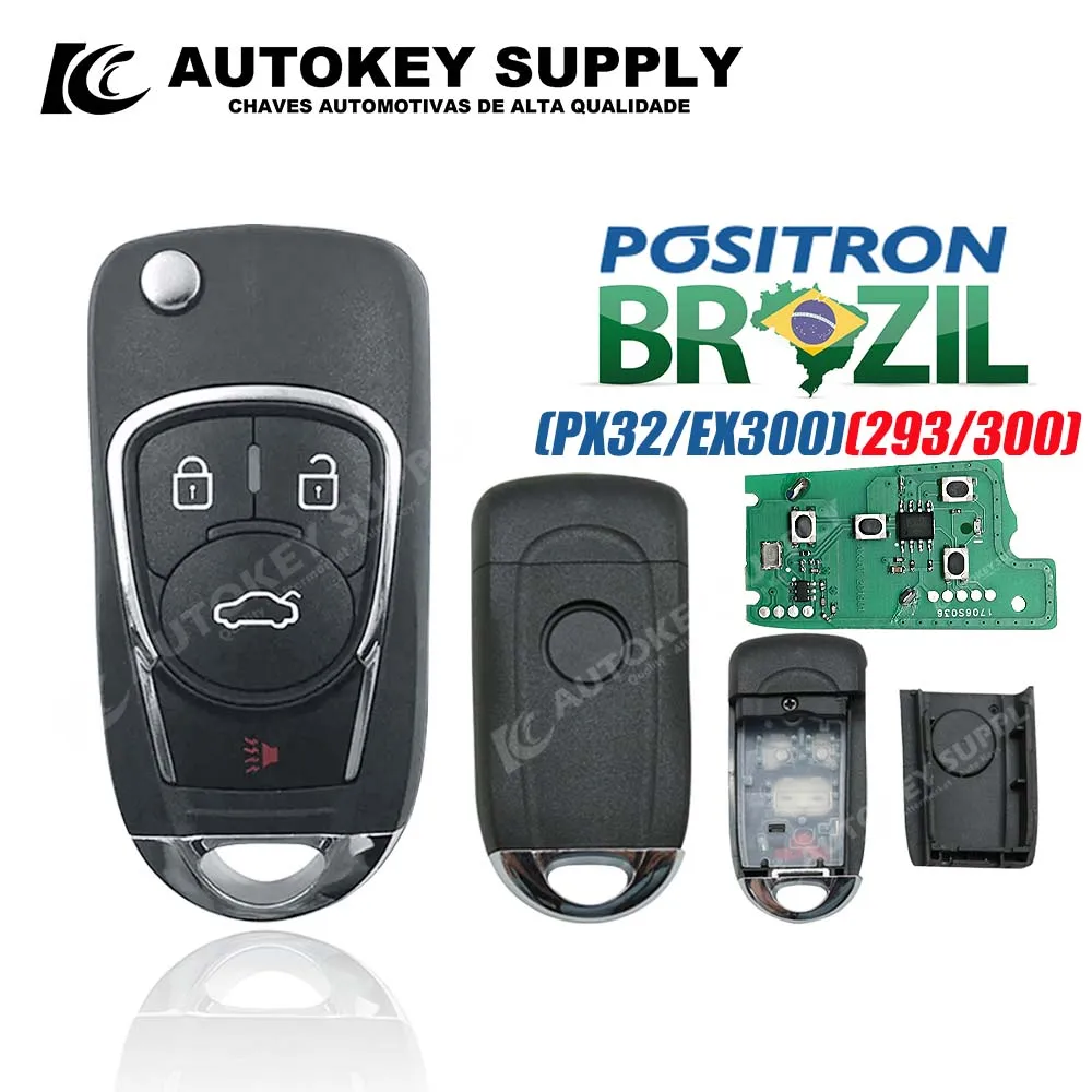 

Autokeysupply AKBPCP112AT 3+1 Buttons Double program (293/300) Burglar Alarm Control Brazil Positron Flex