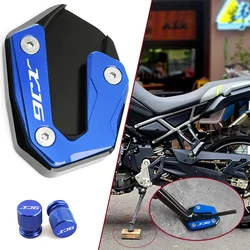 Motorcycle CNC Accessories Kickstand Foot Side Stand Enlarger Pad Tire Valve Cap For Yamaha XJ6 XJ6F XJ6N DIVERSION 2009-2015