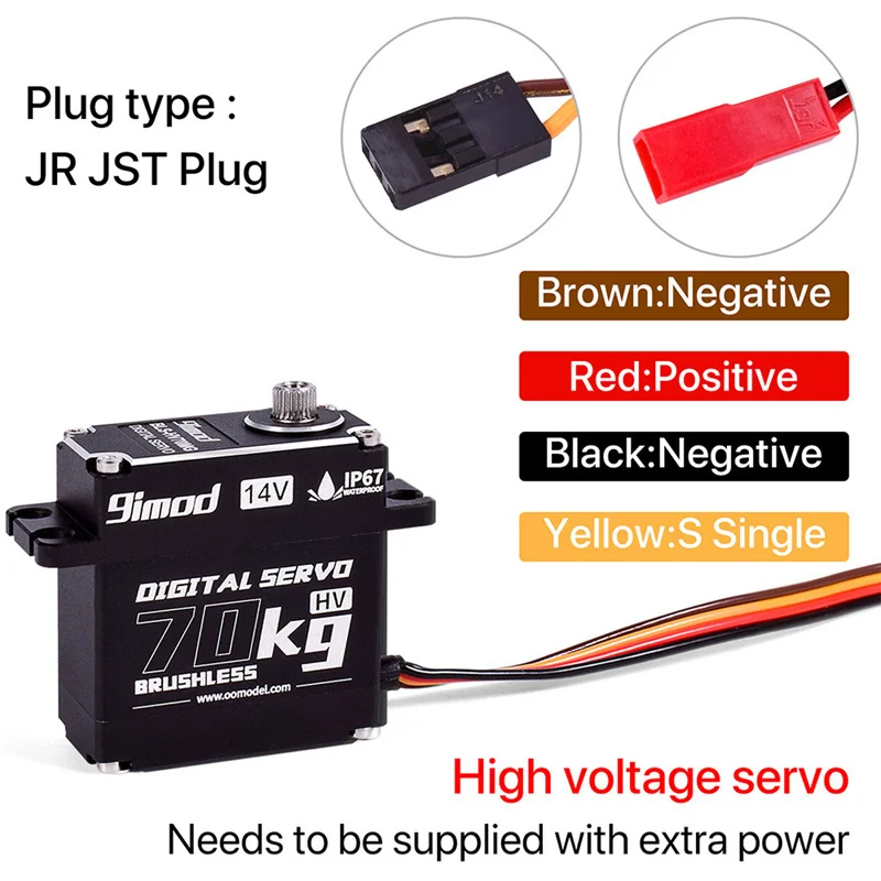 9imod Servo Digital Alto Voltaje Engranaje Metal Sin Escobillas Impermeable RC - imagen 5