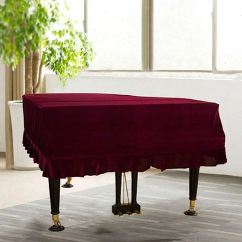 Golden Velvet Piano Cover Grand Piano Cover Precision Bass Pickup Black Keyboard Dust Cover