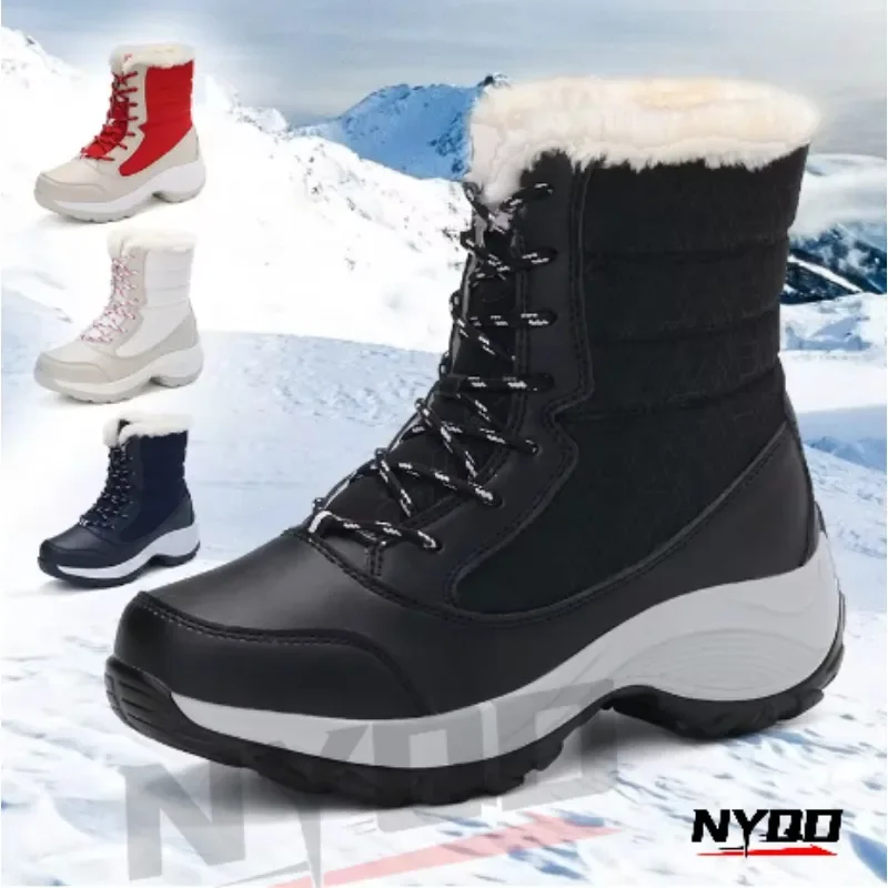 

Ankel Boots for Women Winter Outdoor Warm Snow Boots Chunky Platform Waterproof Non-slip Warm Shoes Woman Boots Plus Size Casual