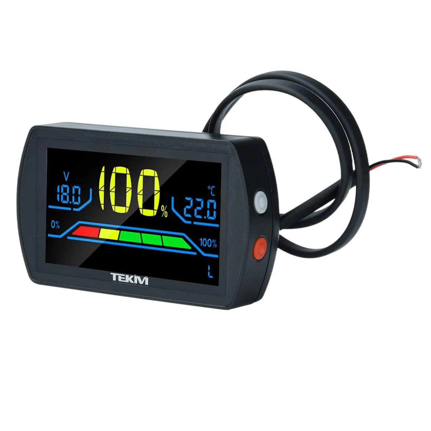 2-Wire DC7-100V Battery Voltage Indicator Universal Lead Acid Li-ion LiFePO4 Battery Capacity Meter with Percentage Display