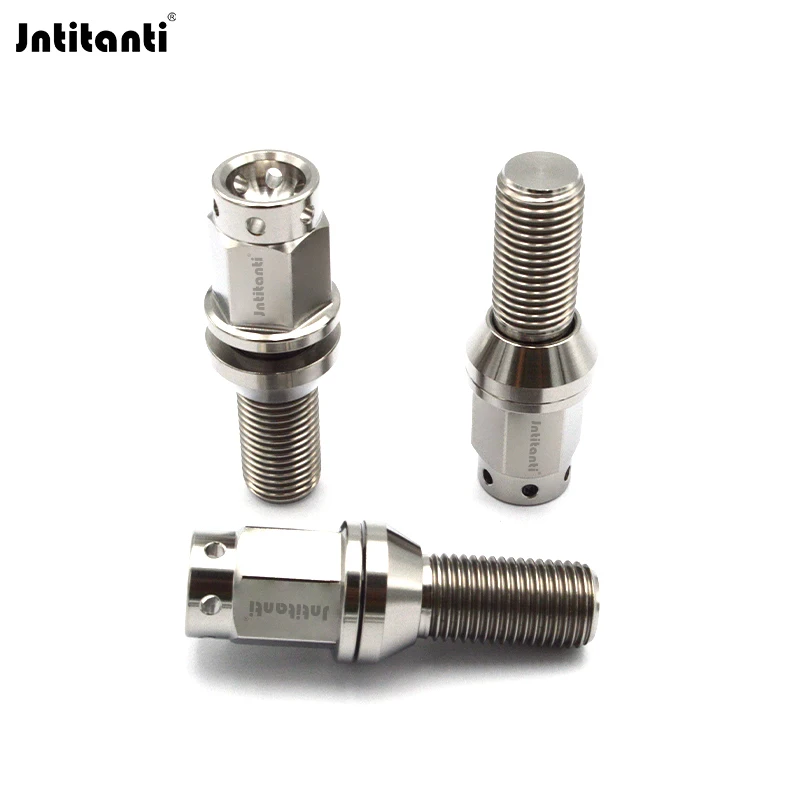 

Jntitanti Extended 17mm Hex Concave Head Floating Cone Seat Gr.5 Titanium Wheel Bolt M14x1.5 for European Cars Wheel Locking