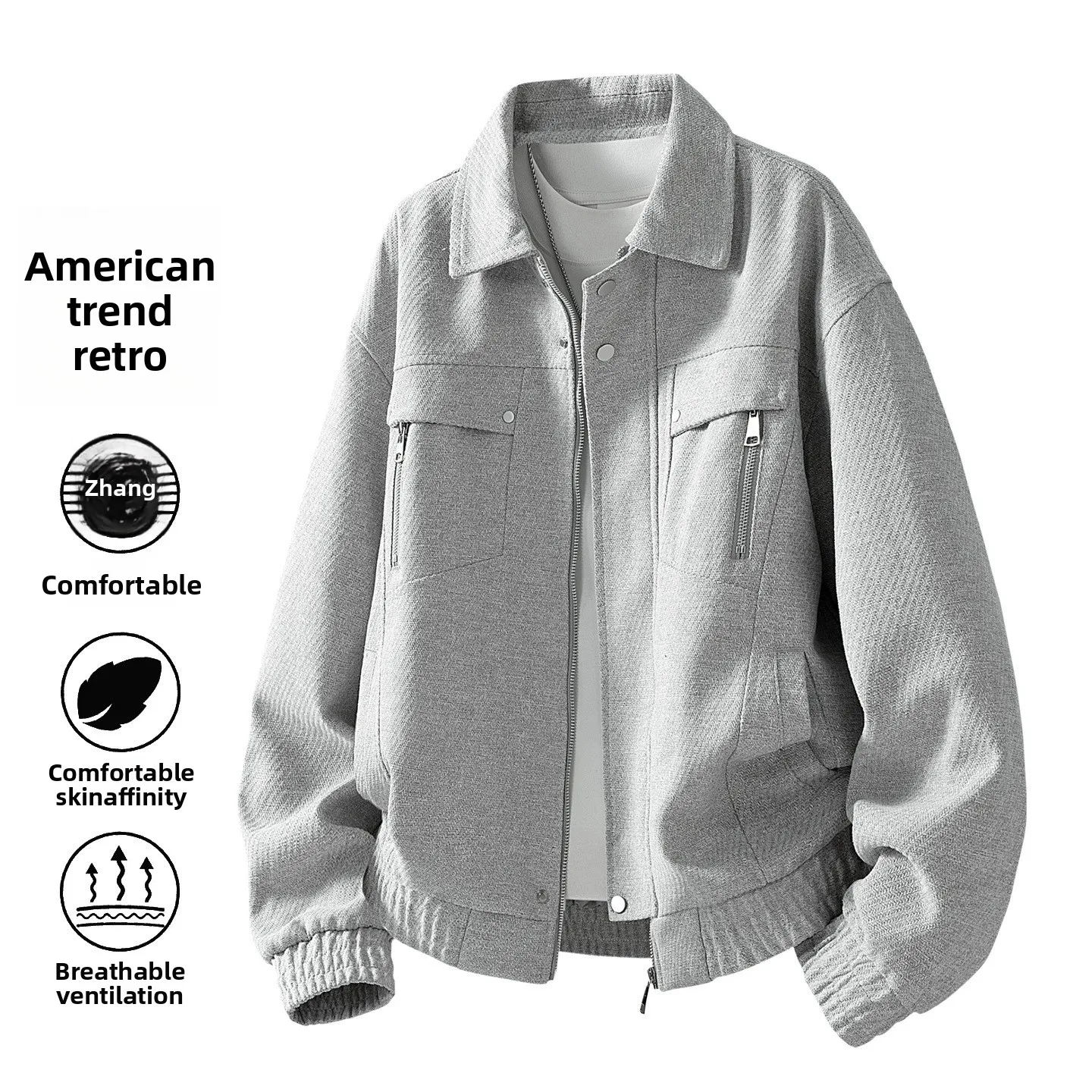 

Large Size Men's Casual Jaet Collared Outerwear Sli Korean Brand Versatile oulder Enhancing Leisure Men's Jaet