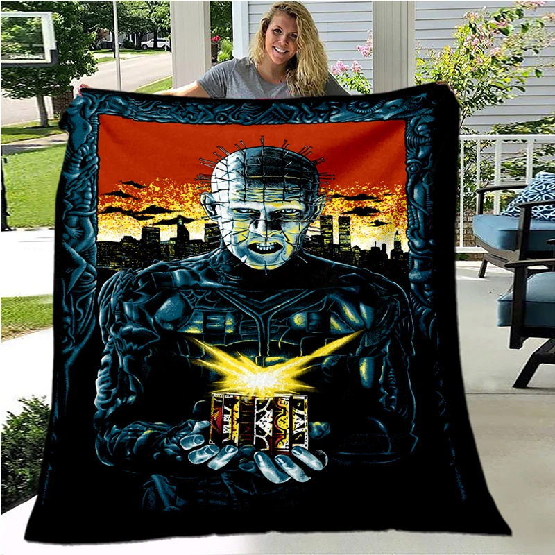 Hellraiser Blanket Lightweight Warm Horror Throw Blanket Soft Movie Blankets for Bedroom Kids Children