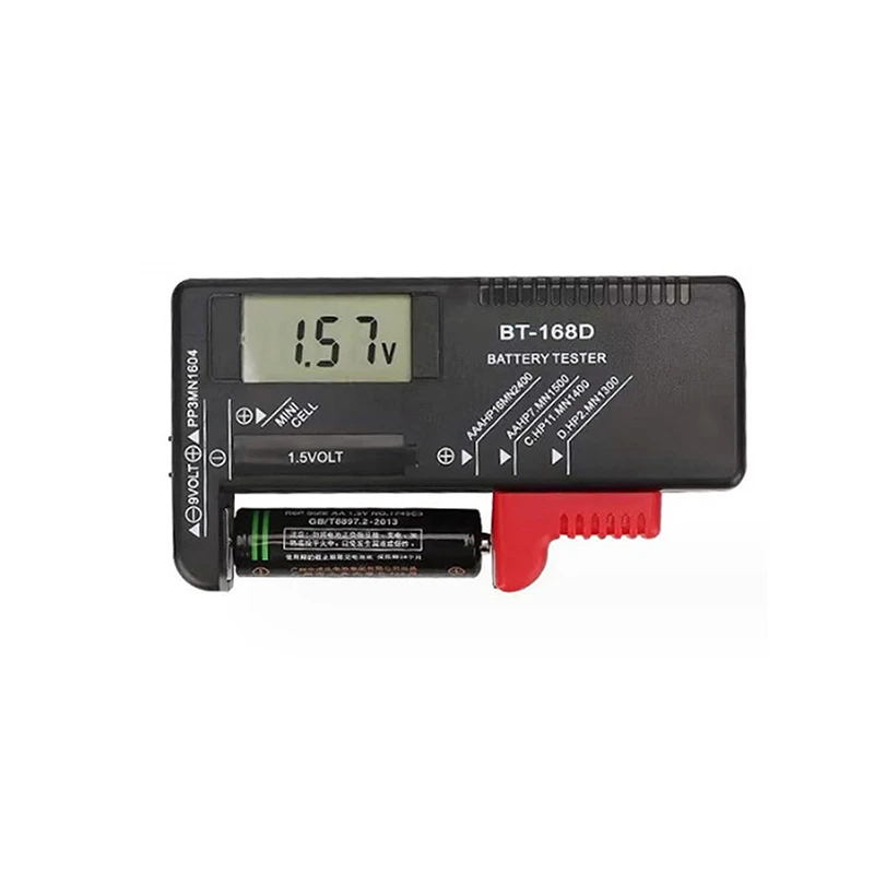 1PC BT168D 168 PRO Digital Battery Tester Volt Checker For AA AAA 9V Button Multiple Size Battery Tester Voltage Meter Tools