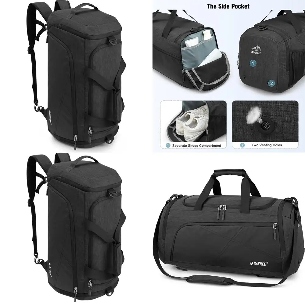 

3-Way Dual Compartment Backpack for Gym, Sports, and Travel with Wet Pocket and Shoe Compartment