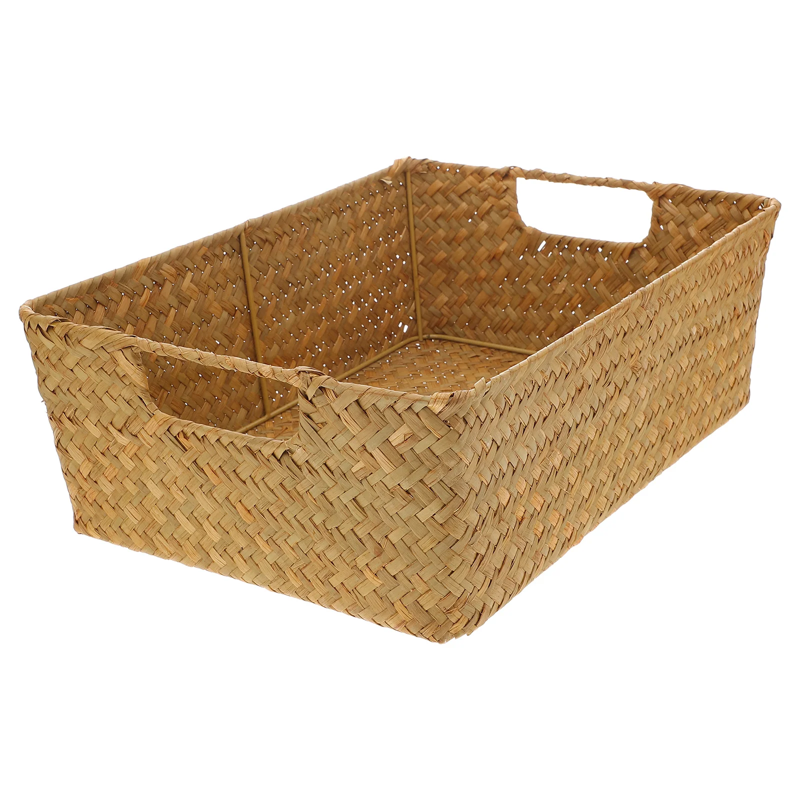 

Storage Basket Laundry Practical Container Handwoven Seaweed Straw Bin Child Home