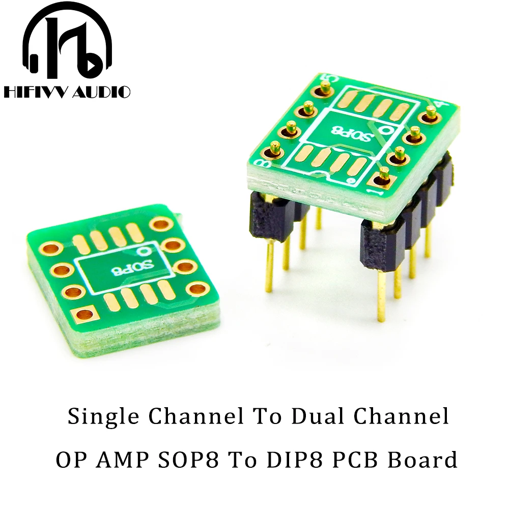 Single To Dual Channel TSSOP8 SSOP8 SOP8 To DIP8 PCB Board For OP AMP Gold-plated Conversion Board Weld Transformation Board