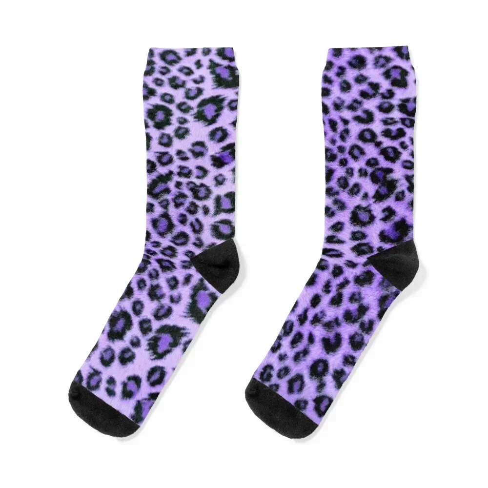 Purple Leopard Print Socks winter gifts compression heated sport Male Socks Women's