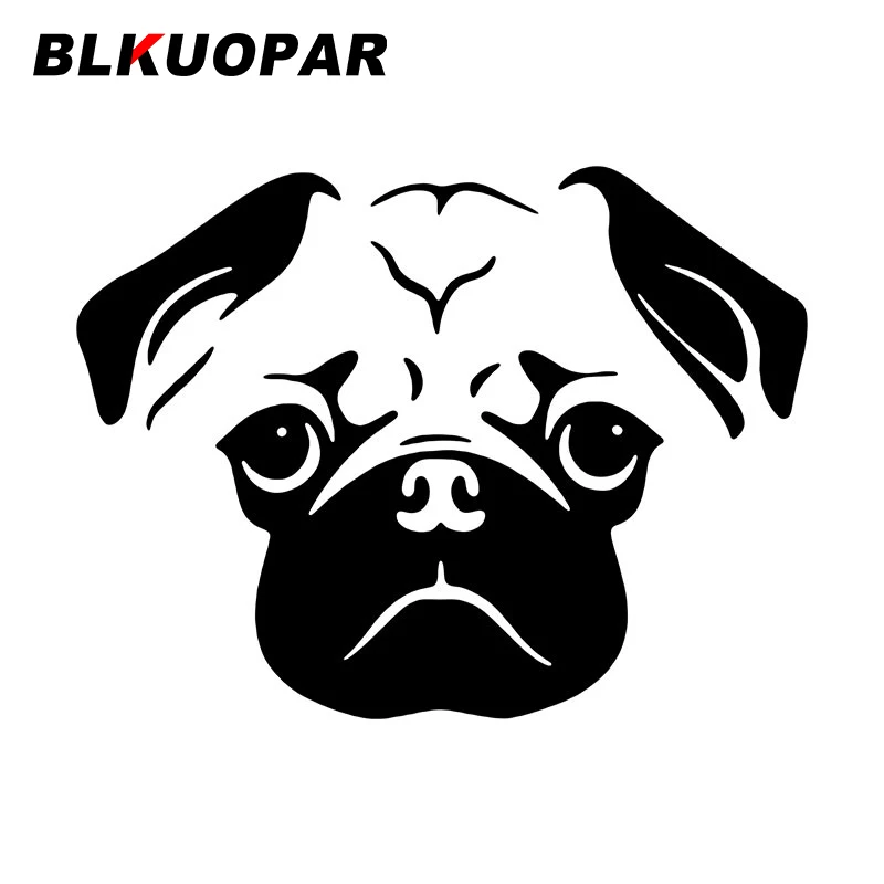 BLKUOPAR Pug Face Dog Puppy Vector Car Stickers Personality Vinyl Die Cut Decal Creative Funny Surfboard Laptop Vinyl Car Wrap