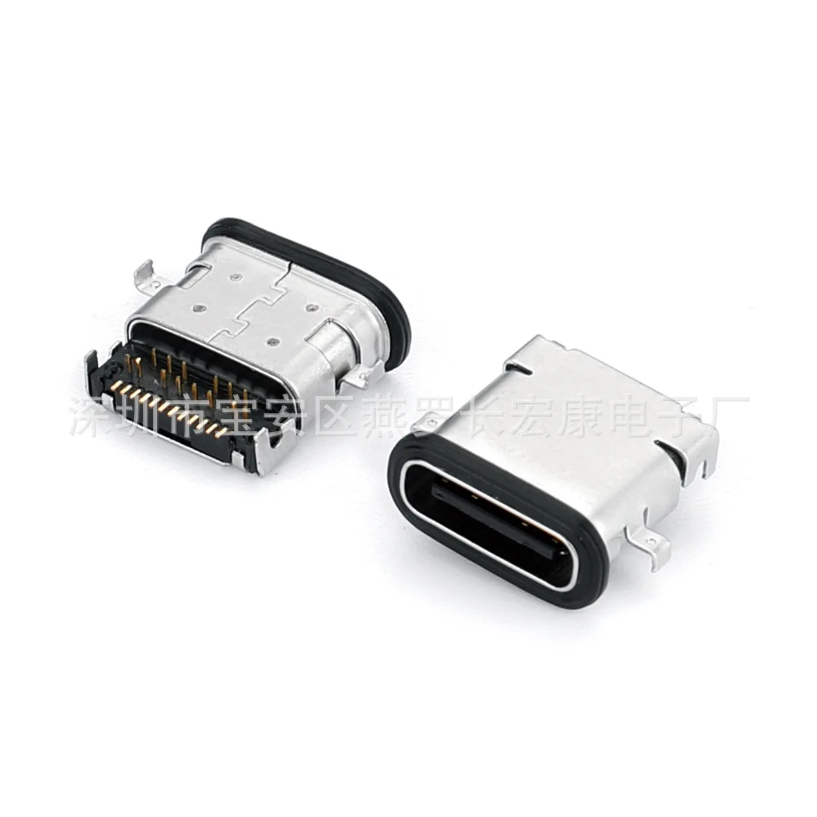 For Waterproof USB 3.1 TYPE-C 20P Sinking Female Sinking 1.4MM Front Plug Back Sticker SMT+DIP