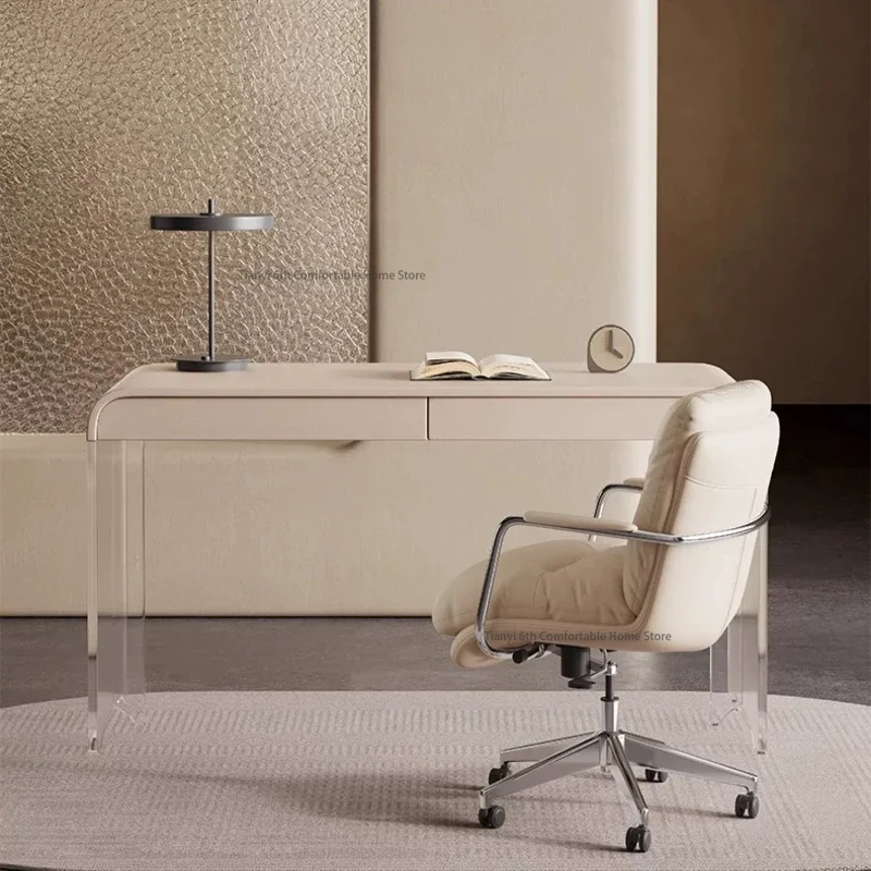 Italian Minimalist Desk Nordic Creative Acrylic Living Room Floating Office Desk Bedroom Study Furniture Zwevend Bureau FYFD view 2