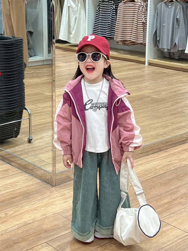 Kinderjassen Patchwork Casual Sportief 2024 Herfst Nieuwe Koreaanse Stijl Tops Baby Meisjes Jassen