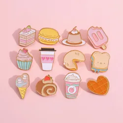 Pin Club | Cartoon Snack Fruit Shaped Brooch Cute Strawberry Cake Hamburg Pizza Custom Lapel Metal Badge Clothing Hat Deco Gifts