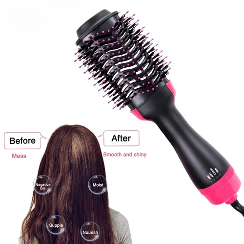 Imagen 2 del producto Secador de pelo para mujer, cepillo, secador de pelo, alisador, rizador, masajeador 4 en 1, calentamiento rápido, voluminizador de un solo paso, cepillos para el cabello de aire caliente