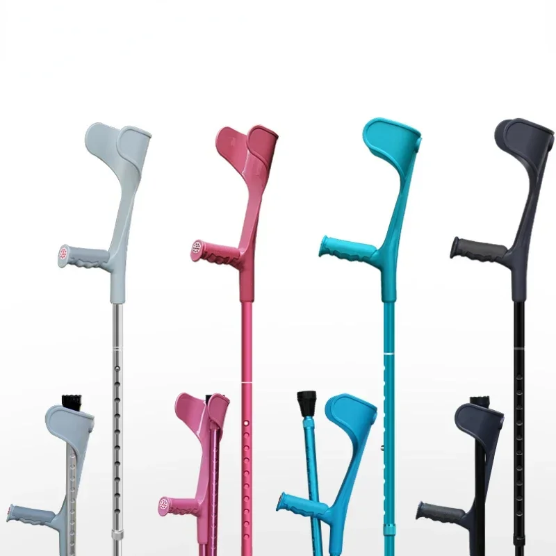 Foldable Fracture Support Crutch, Lightweight Adjustable Underarm Aid, Comfortable Elbow Design,  Rehabilitation Crutch