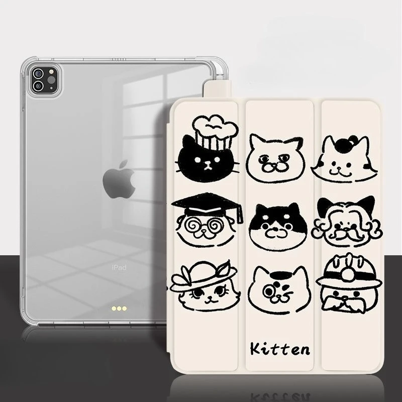 

With Pencil Holder Cover for IPad Case 9th Generation 9.7 5th 6th Gen 10.2 9th 8th 7th IPad Air 5 Air 4 10.9 2020 Pro 11 Animals