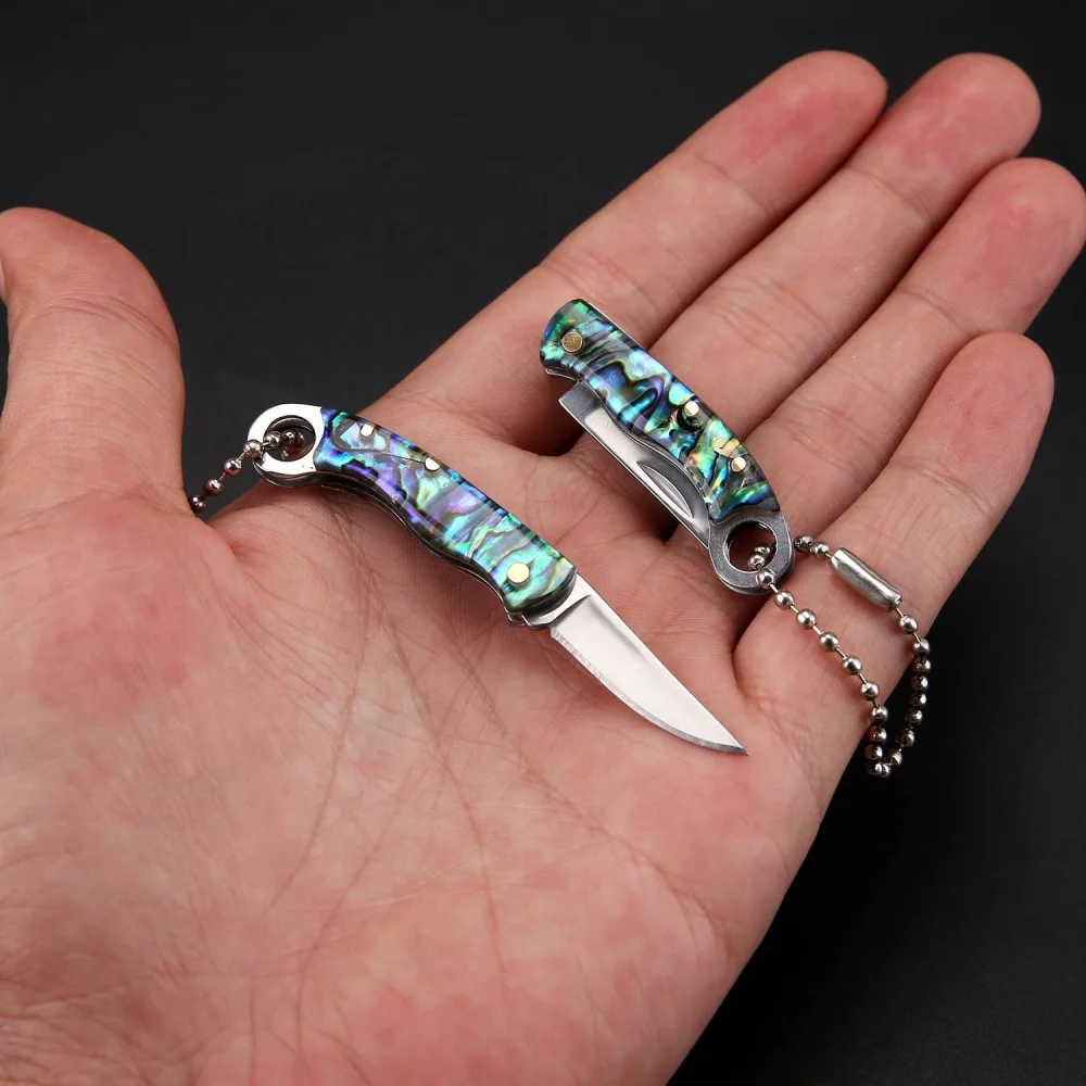 Camping Survival Knife Stainless Steel Pocket Knife Keyring Mini Folding Knife Mini For Survival Unboxing Outdoor
