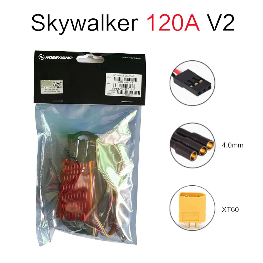 Neueste Original Hobbywing SkyWalker V2 30A 40A 50A 3-4S/60A 80A 100A V2 3-6S LiPo 5V BEC ESC 96MHz 32-bit ARMMO Für RC Flugzeug 8