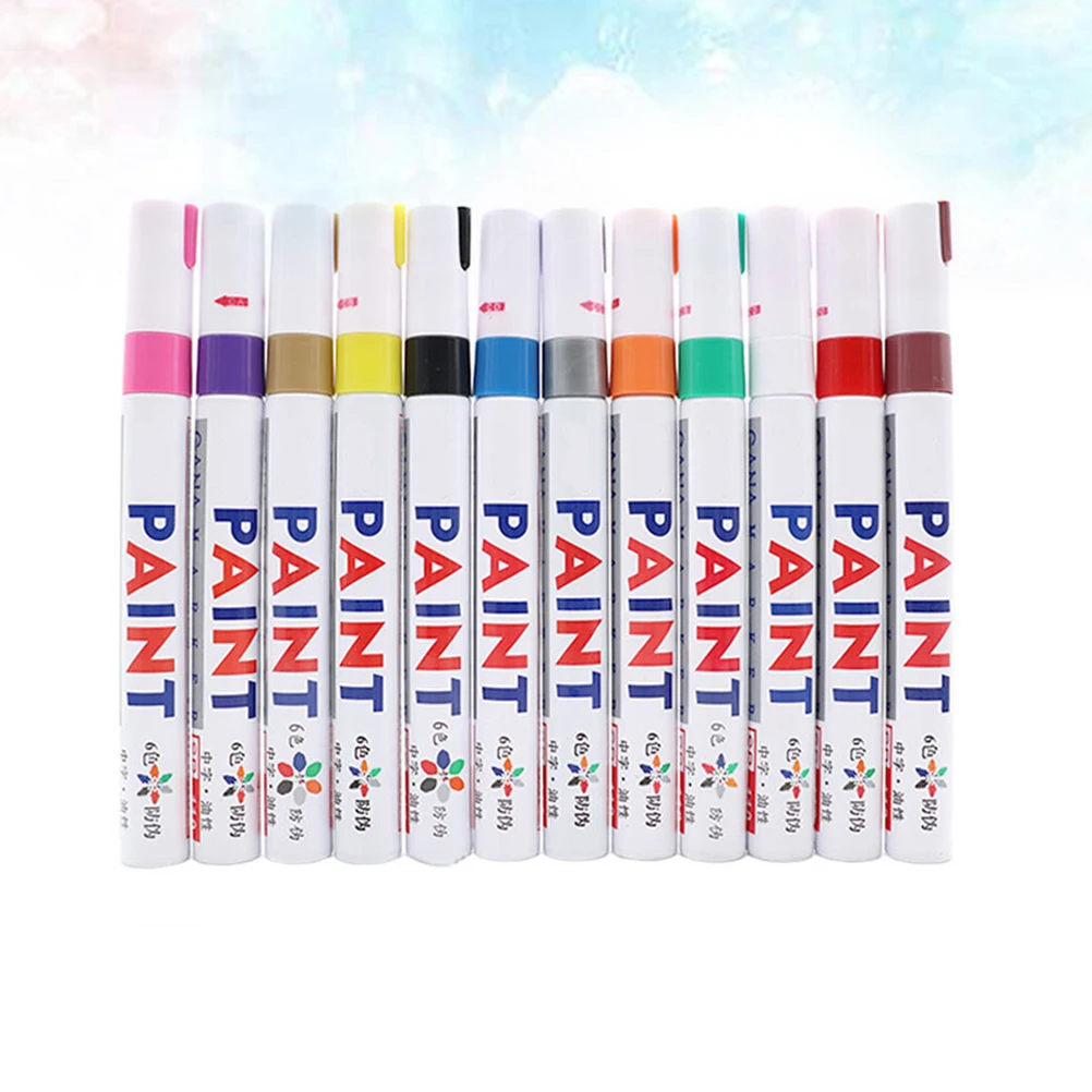 

12 Pcs Car Paint Marker Pen Scratch Repair Tire Ink Photo Album Automotive Touch Up Coat Rubber Glass Wood Premium Quality