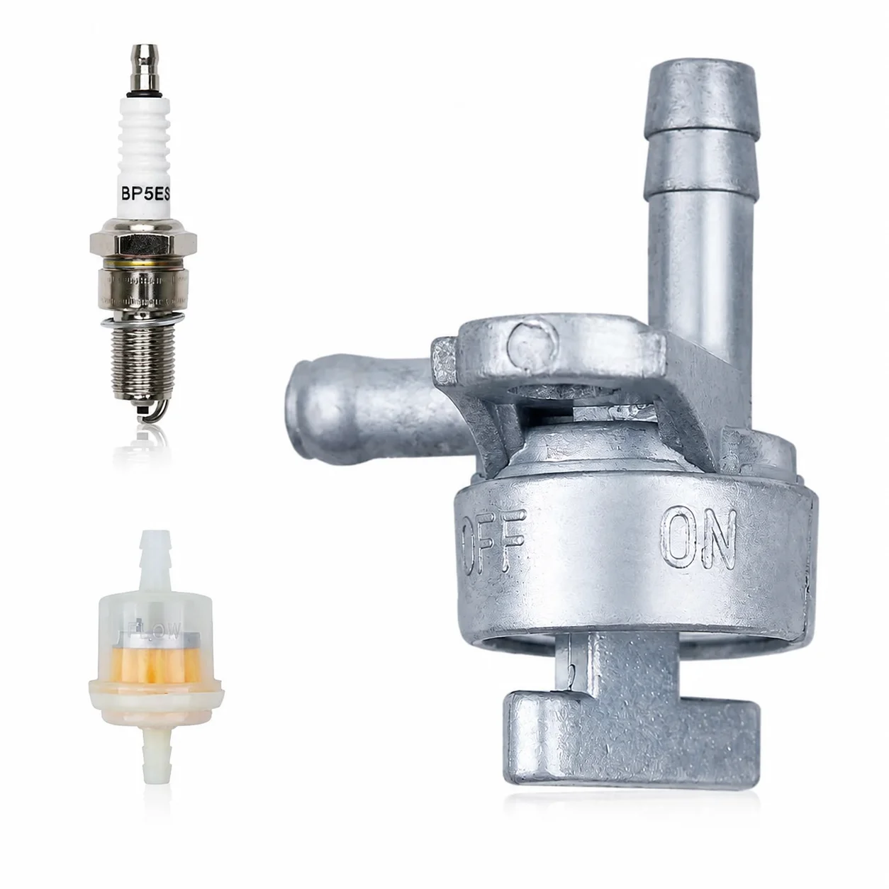Fuel Cock Petcock Switch Kit w/Filter & Plug Replaces BPR5ES BP5ES for Mitsubishi GT600 GX160 Small Engine Fuel Valve Tap Parts