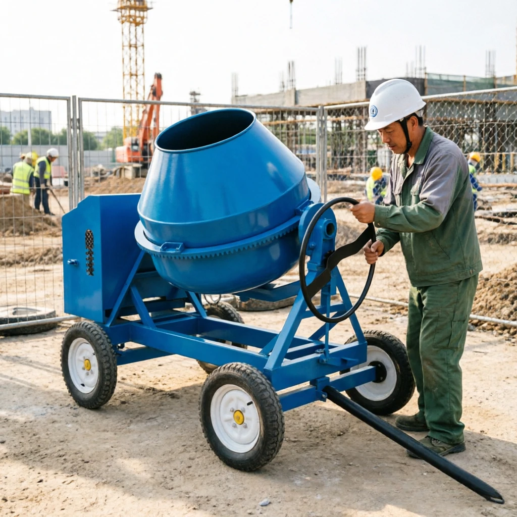 Portable Concrete Mixer Tank Double Layer Reinforced Steel Plate Low Vibration Small Construction Site Mixing Equipment Hot Sale