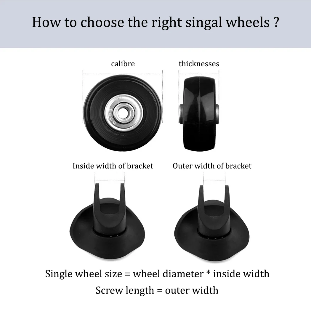 Trolley Case Wheels Accessories Aircraft Single Wheel Unicycle Universal Silent Casters Special Reinforced Repairing Pulley