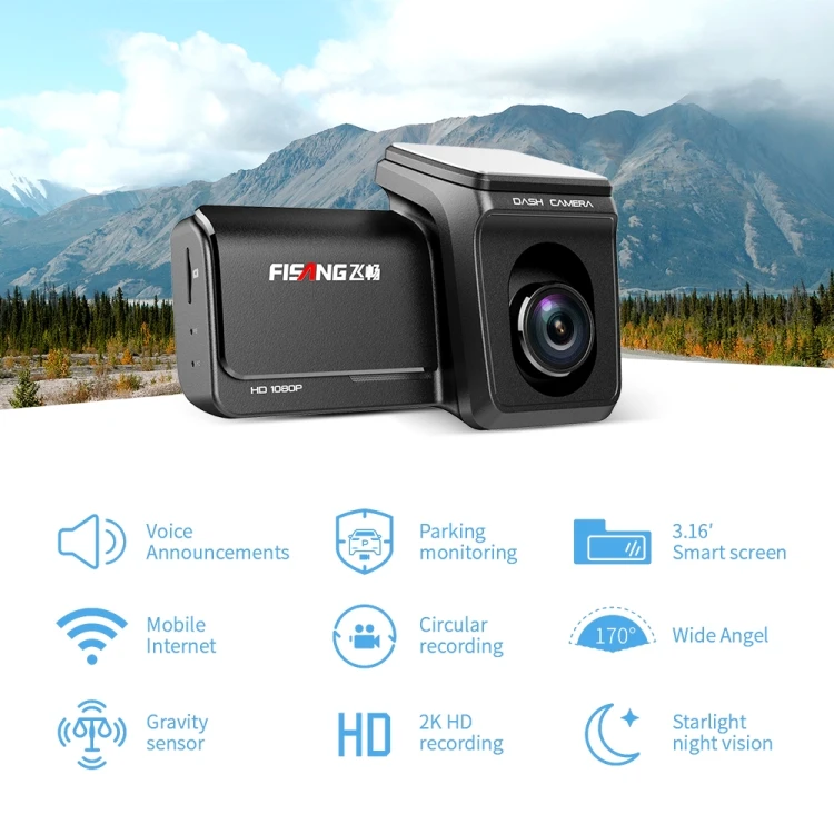 M8 Pro 2K HD Single Car Recording Night Vision Wireless WIFI Car Driving Recorder