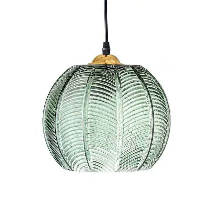 Grass green Nordic Glass Chandelier Gold Ceiling Hanging Lamp for Living Room Dining Room Light Luxury Personality Bedroom Lamp