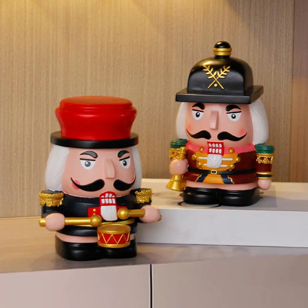 Resin Nutcracker Coin Bank Resin Nutcracker Soldier Coin Bank Set for Saving Seasonal Decor Multifunctional Christmas for Home