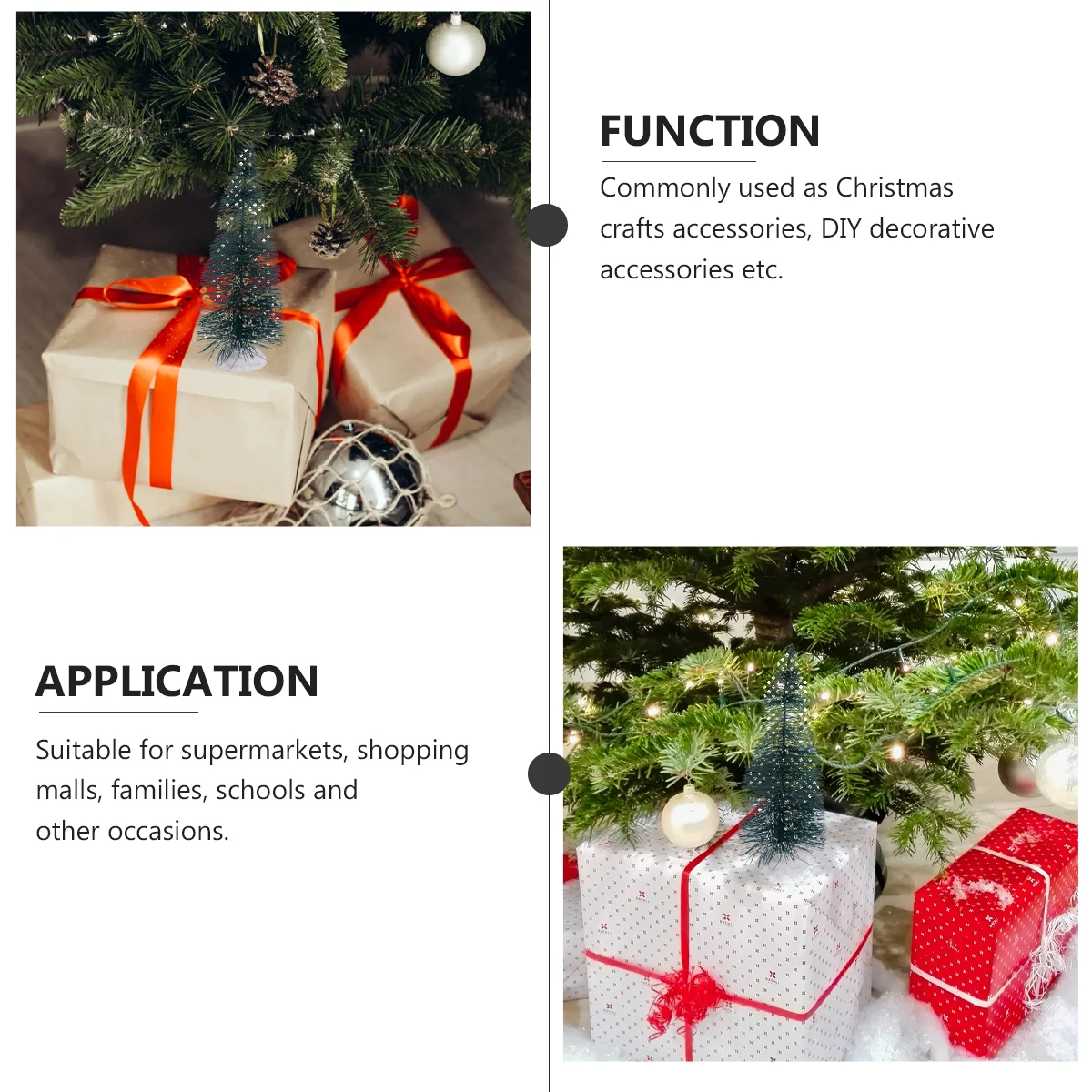 

1Set Mini Christmas Pine Tree Desktop Decorations 4cm Tabletop Xmas Decoration Ornaments Safe Environmental Plastic