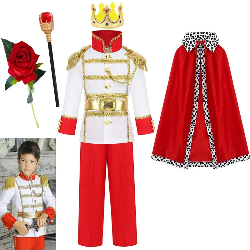 เด็กยุคกลาง King คอสเพลย์เครื่องแต่งกายคริสต์มาสฮาโลวีน Carnival COSPLAY เครื่องแต่งกายสําหรับชายชุด Royal King Prince ชุดสวมบทบาท