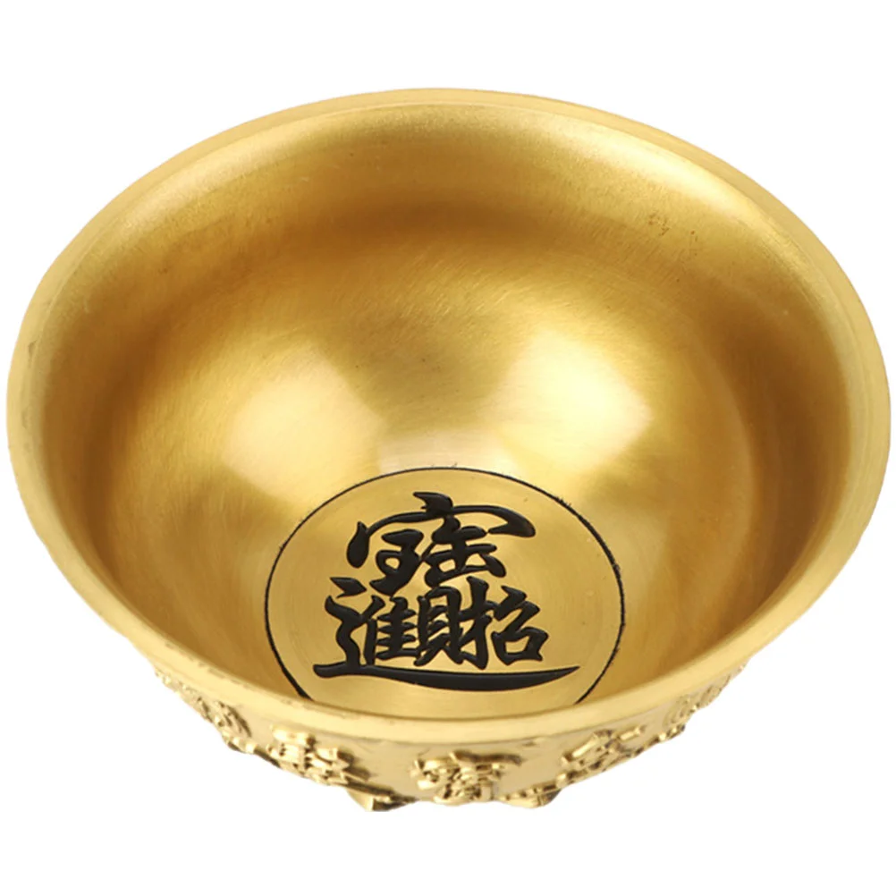 

Чаша для рог изобилия, китайский декоративный бассейн для денег, золотой сокровище, латунный ключ, украшение фэн-шуй