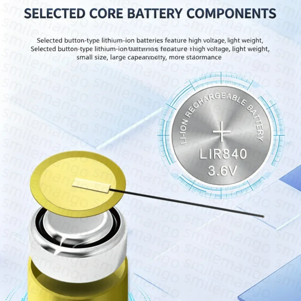 3.6V 18mAh LIR840 Steel Shell Button Battery for TWS Bluetooth Headset Battery