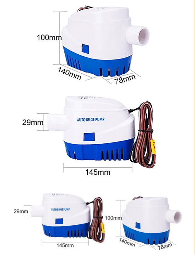 Automatic Boat Submersible Bilge Pump 12V Volt DC Electric Marine Water Pump Small Auto 600GPH 750GPH 1100GPH With Switch view 5