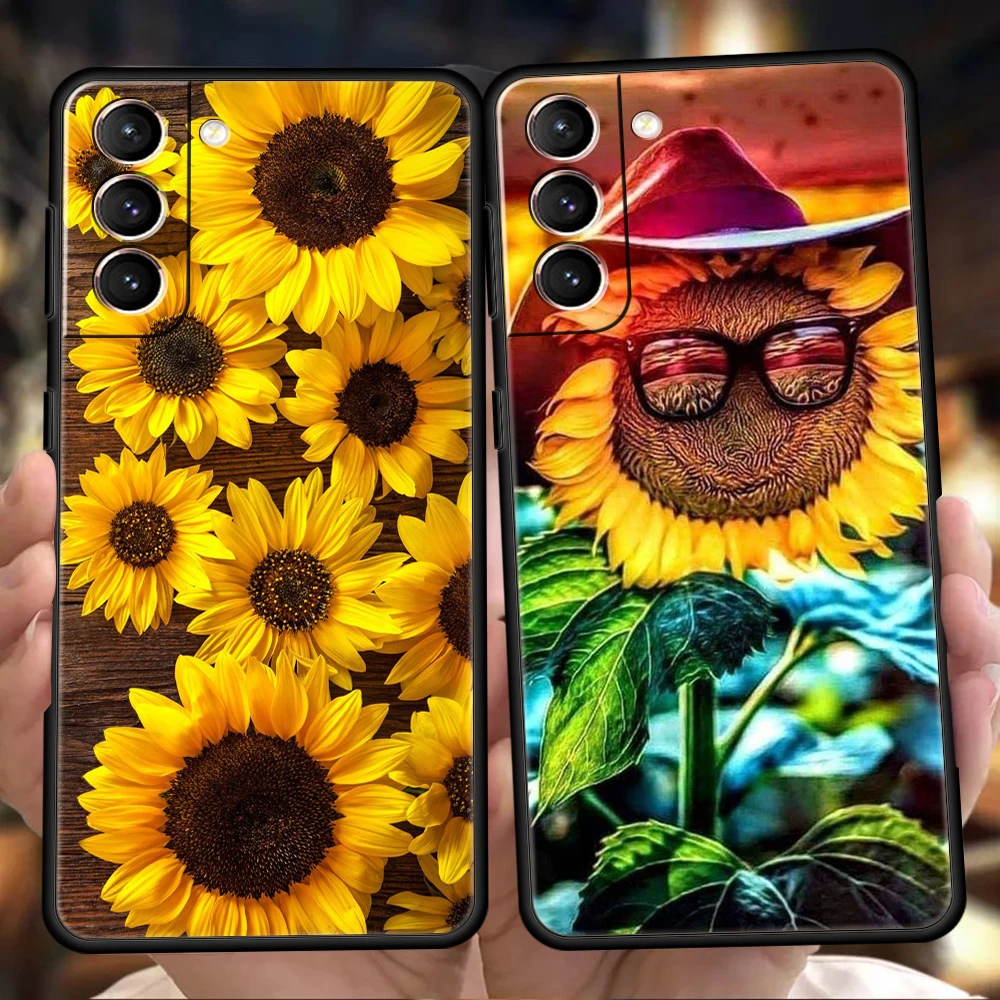 Summer Daisy Sunflower Floral Flower Case for Samsung Galaxy S24 S23 S22 S20 S21 FE Ultra S24 S23 S10 S10E S9 Plus Phone Cover